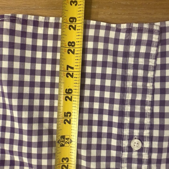 J. Crew Men's Slim‎ Shirt Size XL Purple Gingham Preppy Career Polished Trendy - Picture 12 of 13